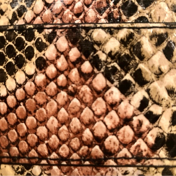 Kenneth Cole Reaction Snakeskin Print Wallet Tan, Black and Rose Color - Picture 6 of 7